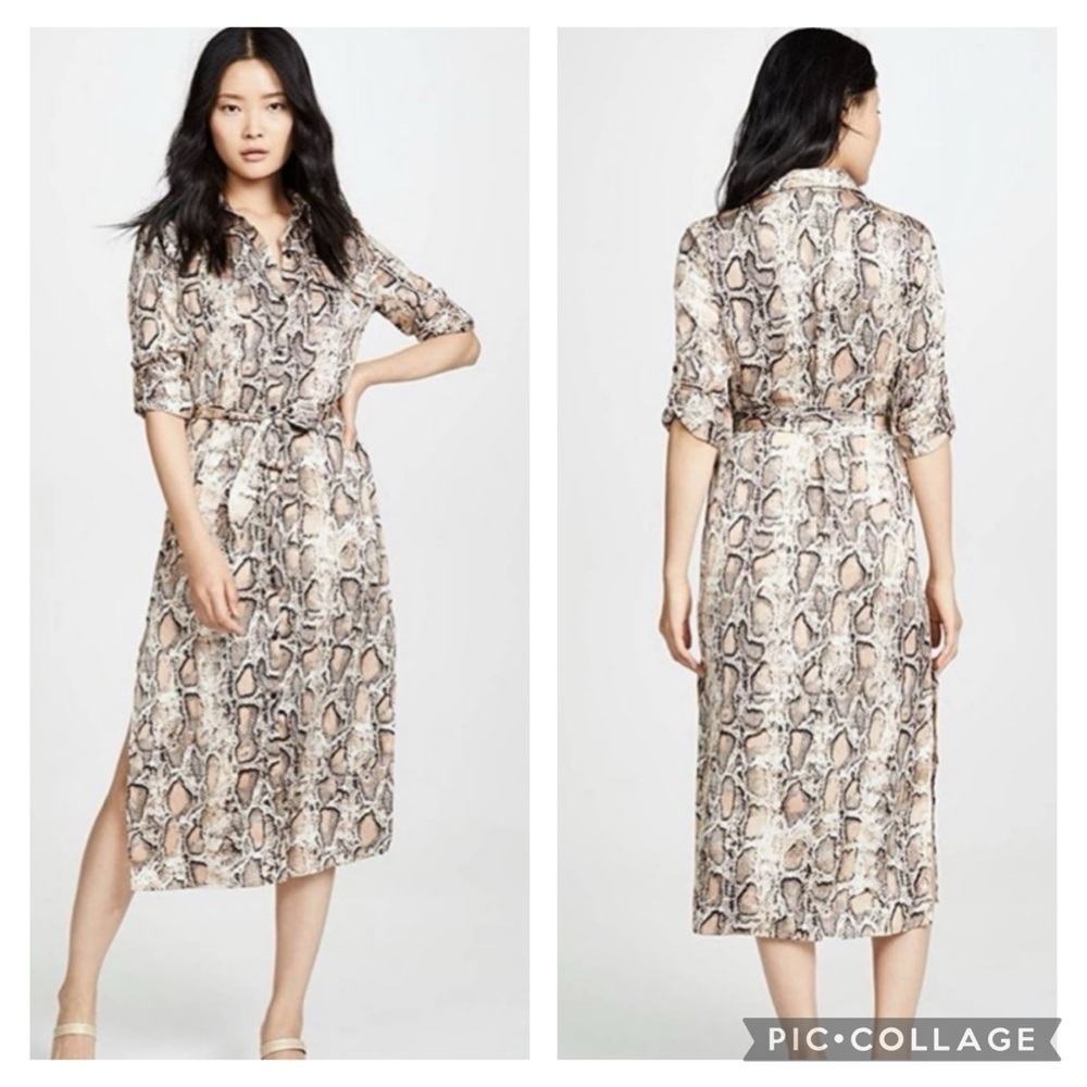 NWT BB Dakota Python Printed Shirt Maxi Dress XS